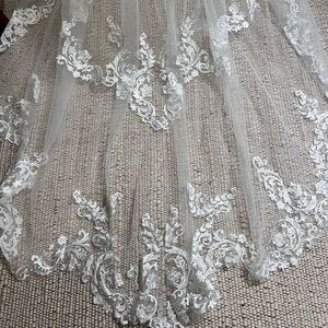 Cathedral length wedding Ivory Veil with Blusher